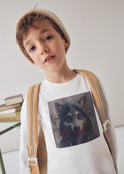 Camiseta manga larga estampado lenticular niño