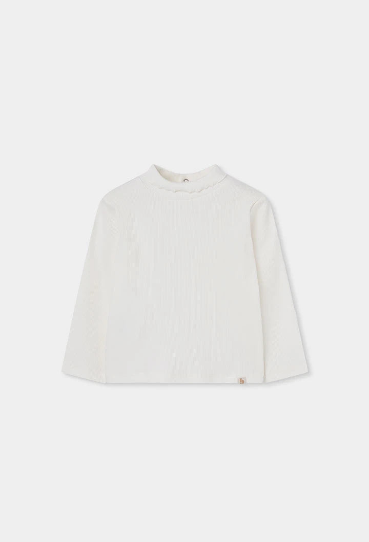 Camiseta punto canalé de niña
