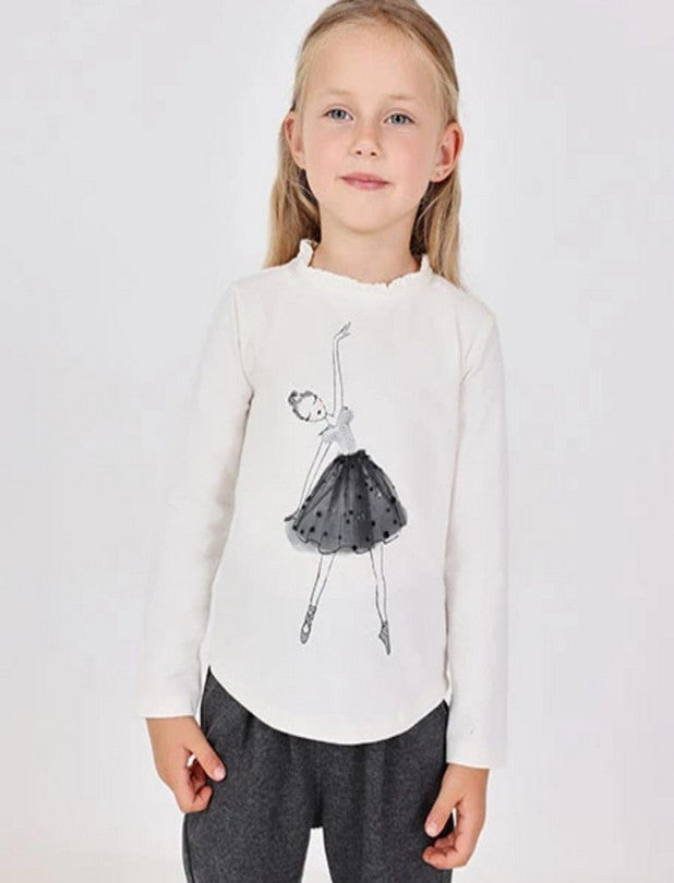 Camiseta Punto Elástico De Niña Bailarina