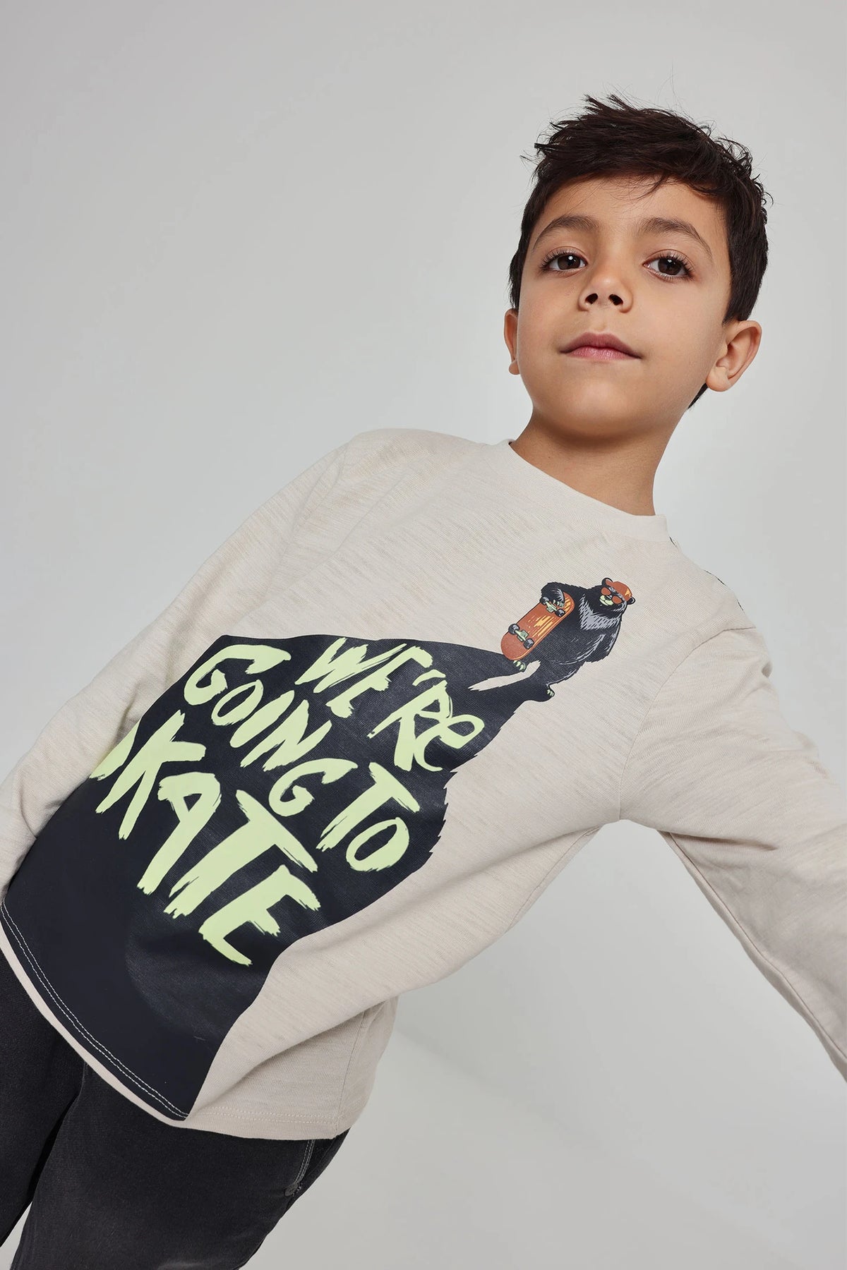 Camiseta punto flamé de niño