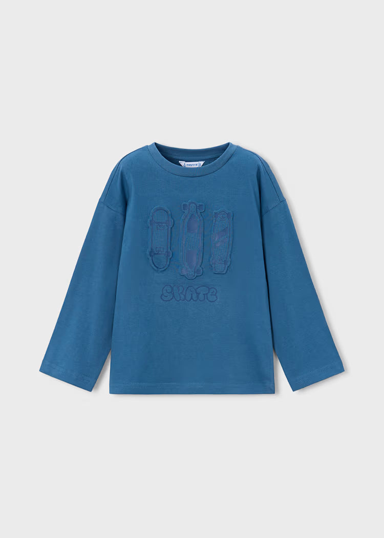Camiseta manga larga embossed tablas niño