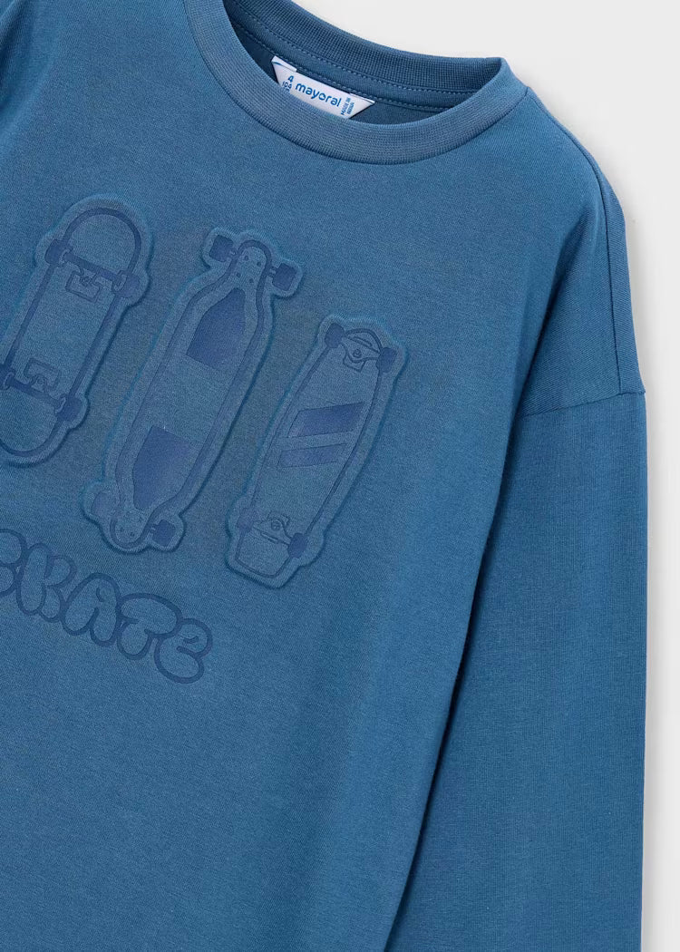 Camiseta manga larga embossed tablas niño