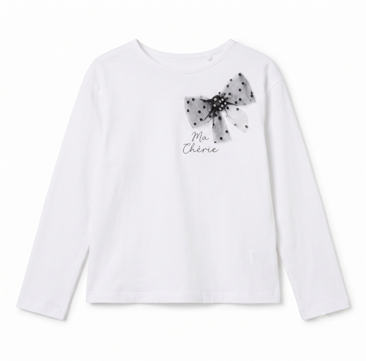Camiseta Manga Larga Caída Con Lazo