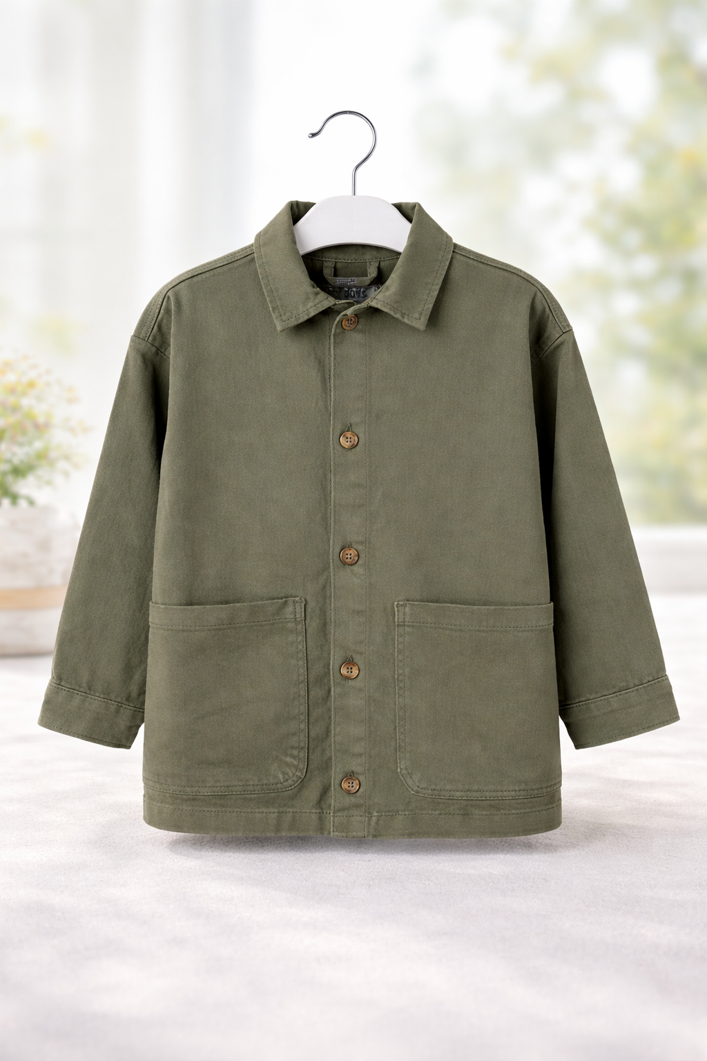 Chaqueta de sarga verde caqui