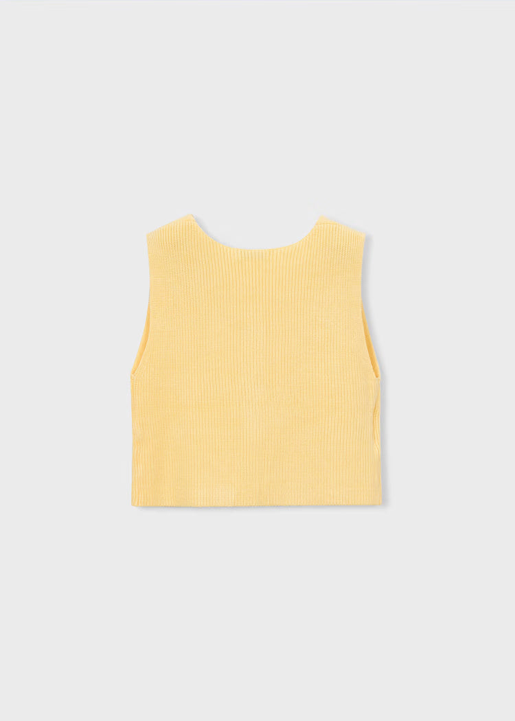 Chaleco tricot botones niña
