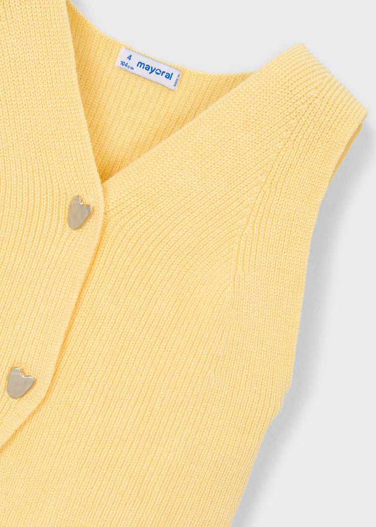 Chaleco tricot botones niña