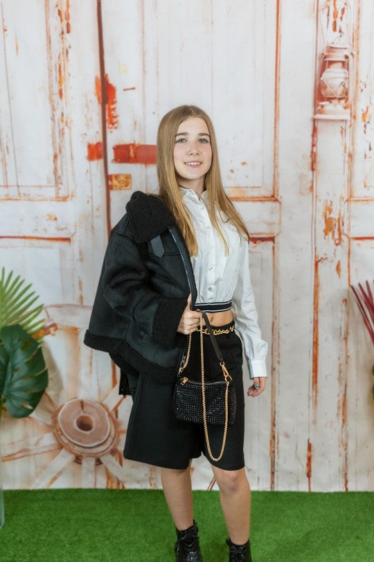 Chaqueton En Tejido Ecopiel Pelo