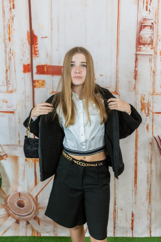 Chaqueton En Tejido Ecopiel Pelo