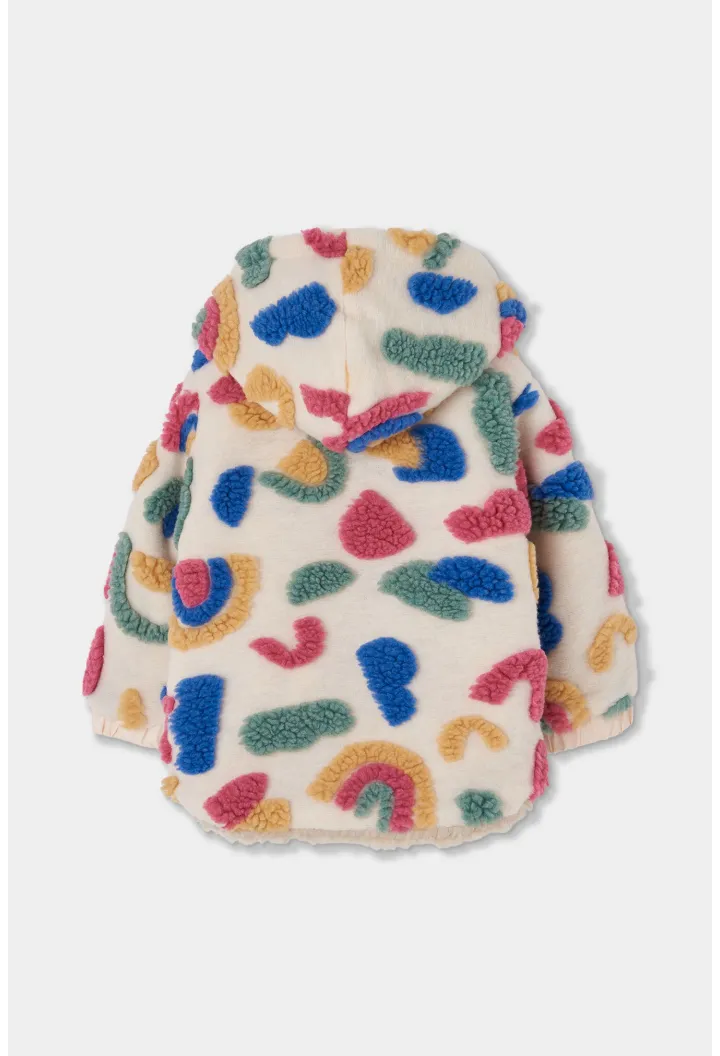 Chaquetón pelo jacquard de niña