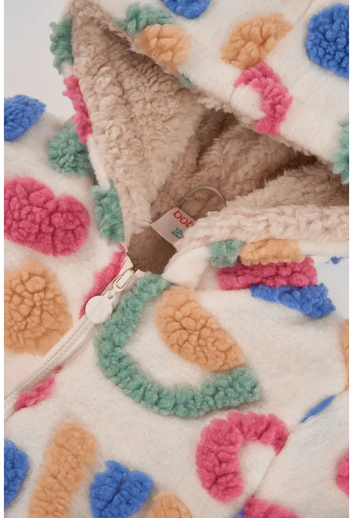 Chaquetón pelo jacquard de niña