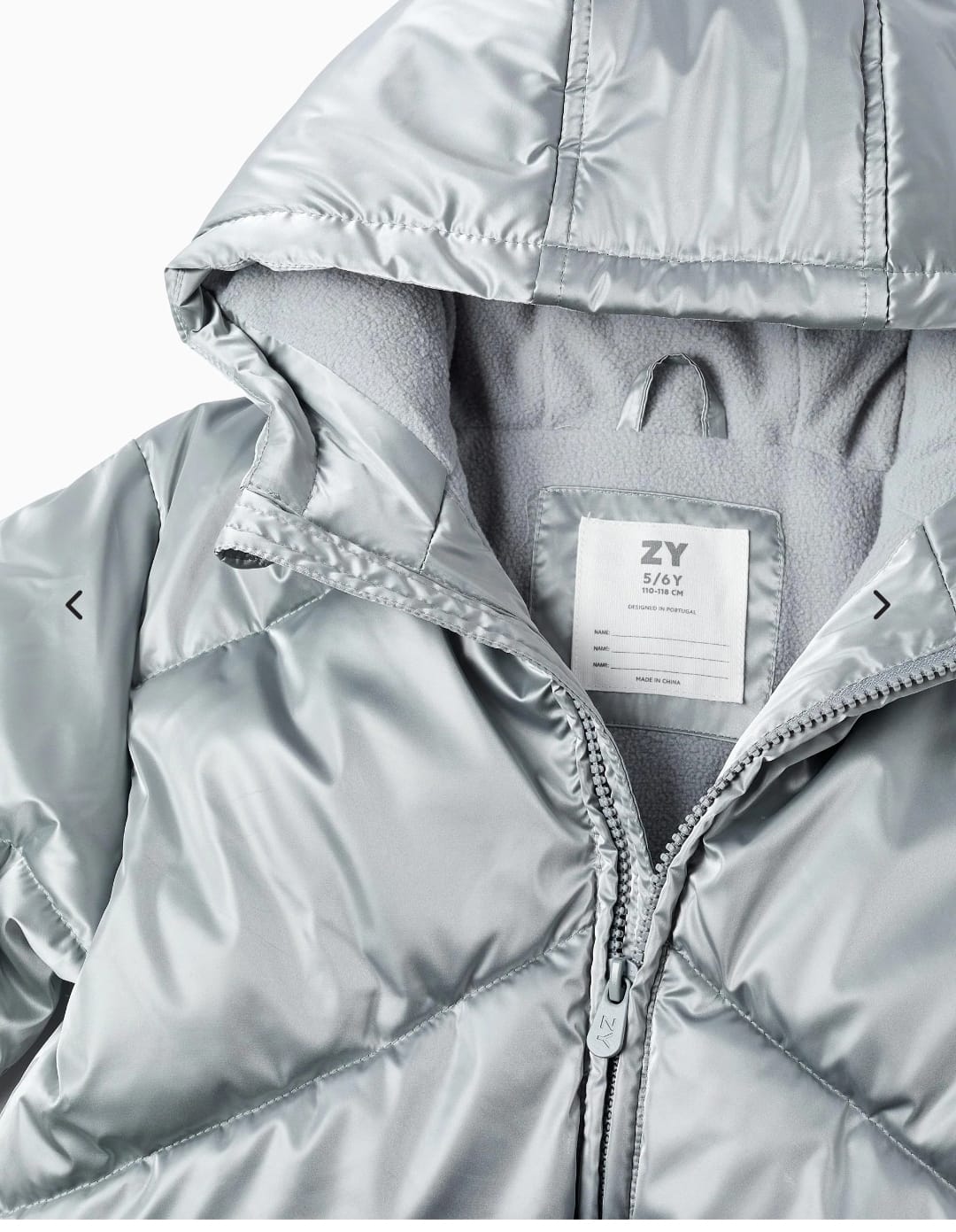 Chaquetón acolchado con forro polar gris