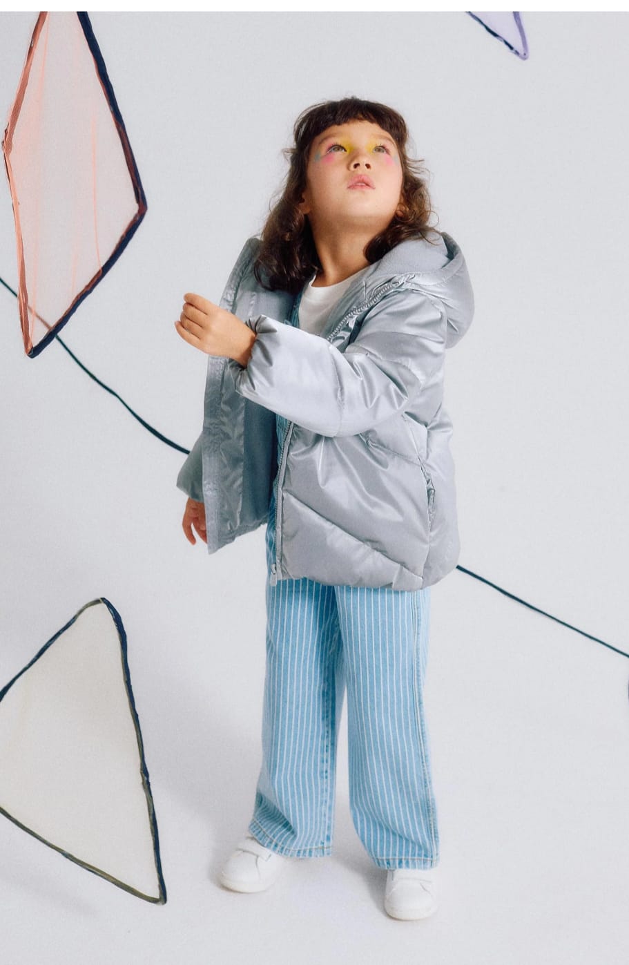 Chaquetón acolchado con forro polar gris