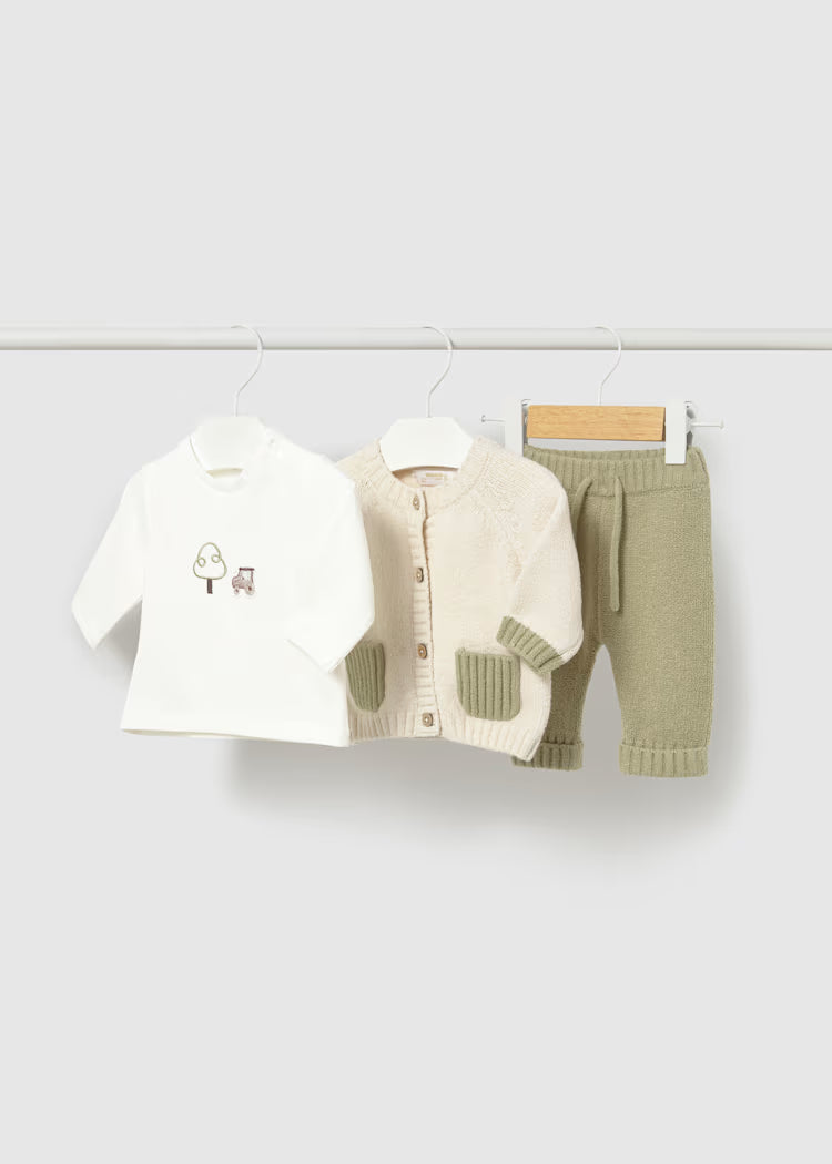 Conjunto Pantalón 3 piezas tricot bebé niño