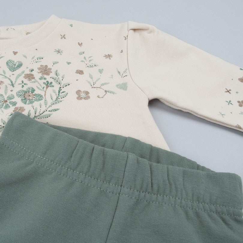 Conjunto Babybol Flores Crudo