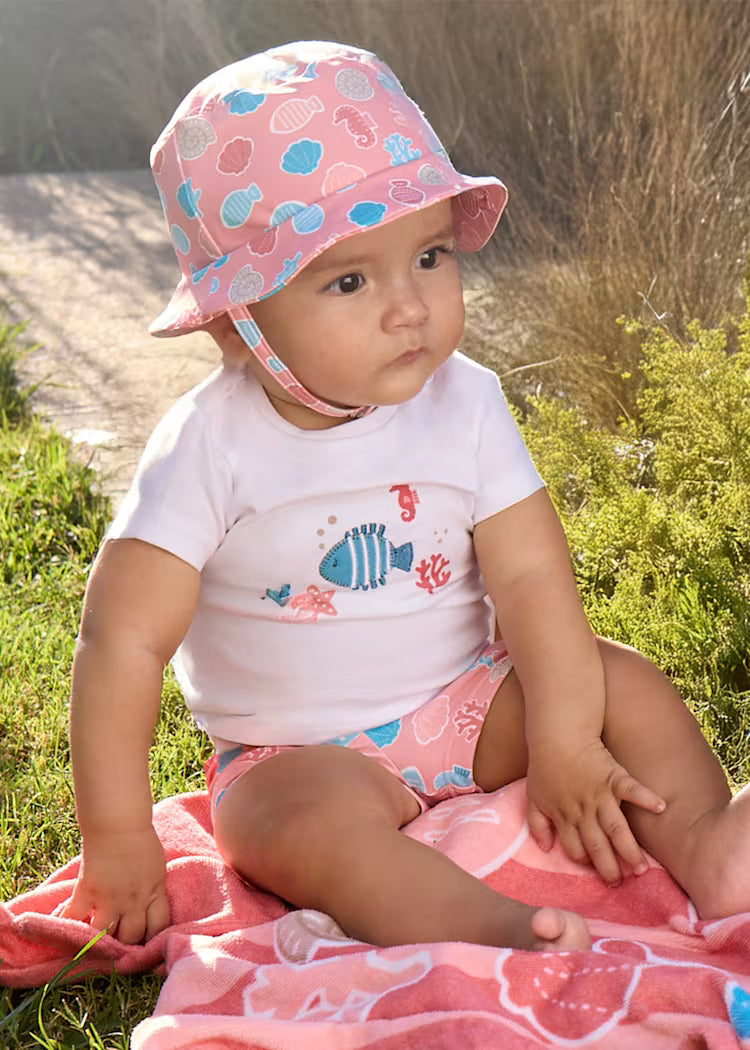Conjunto baño y gorro bebé