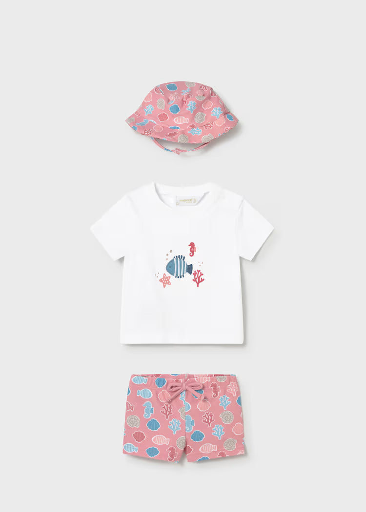 Conjunto baño y gorro bebé