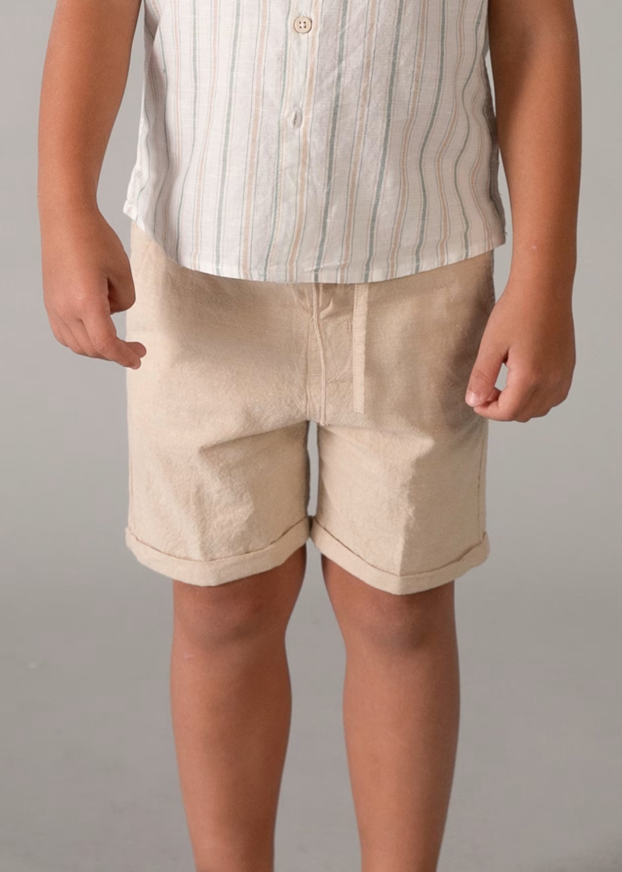 Conjunto bermuda y camisa lino niño