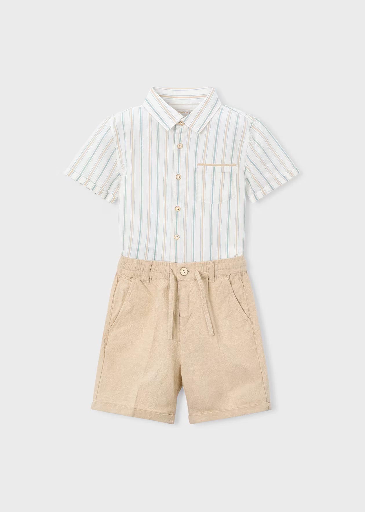 Conjunto bermuda y camisa lino niño