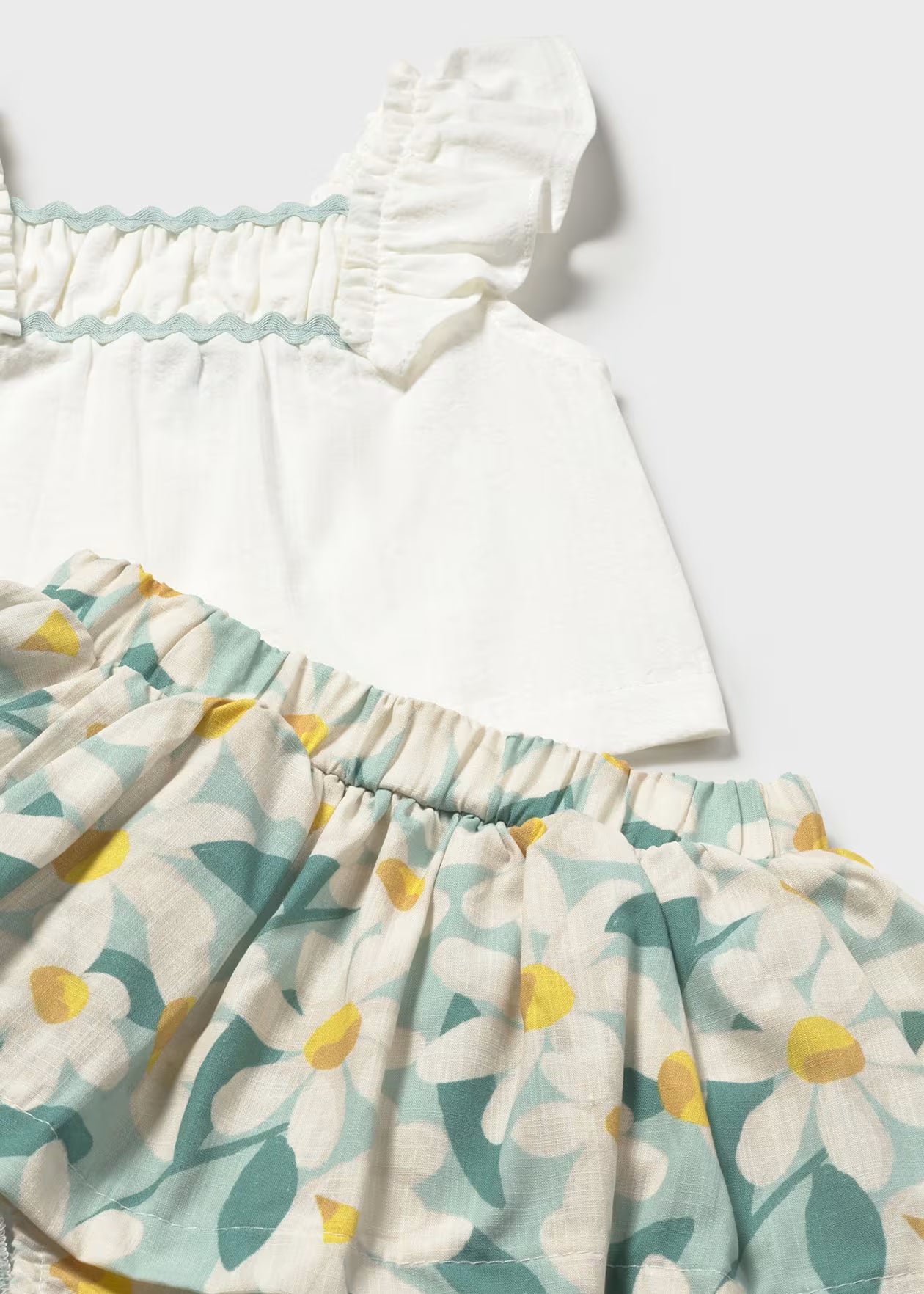 Conjunto falda estampada y blusa bebe