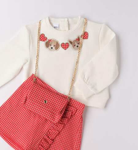 Conjunto Niña Sudadera Bermuda Y Bolso