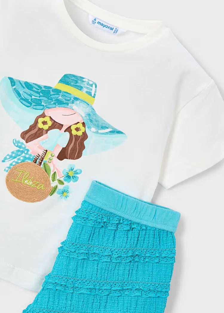 Conjunto short punto fantasia