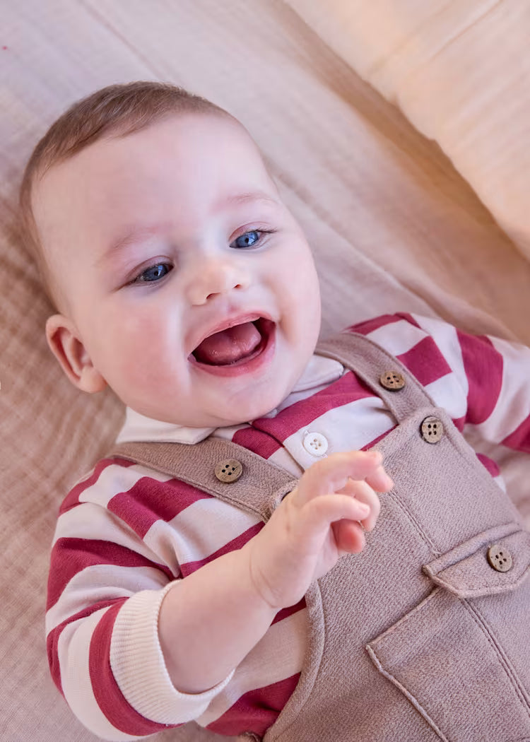Conjunto peto y polo rayas bebé niño