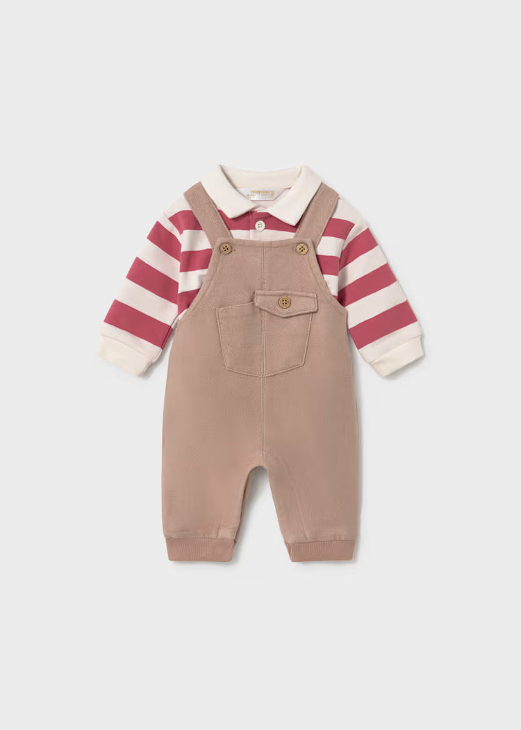 Conjunto peto y polo rayas bebé niño