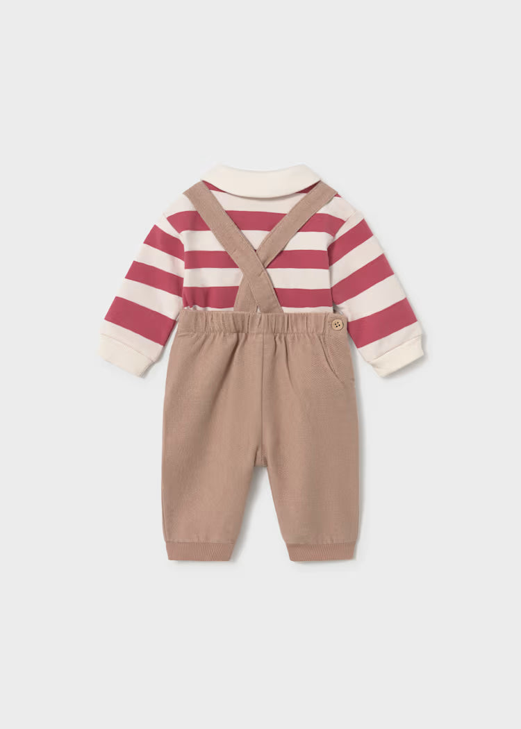 Conjunto peto y polo rayas bebé niño