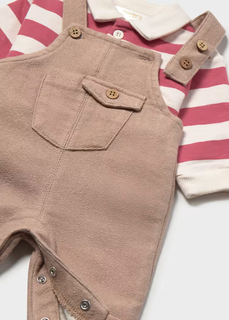 Conjunto peto y polo rayas bebé niño