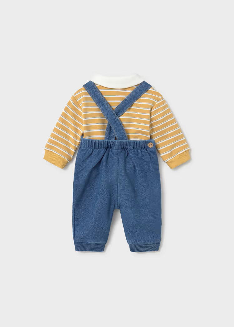 Conjunto peto y polo rayas bebé niño