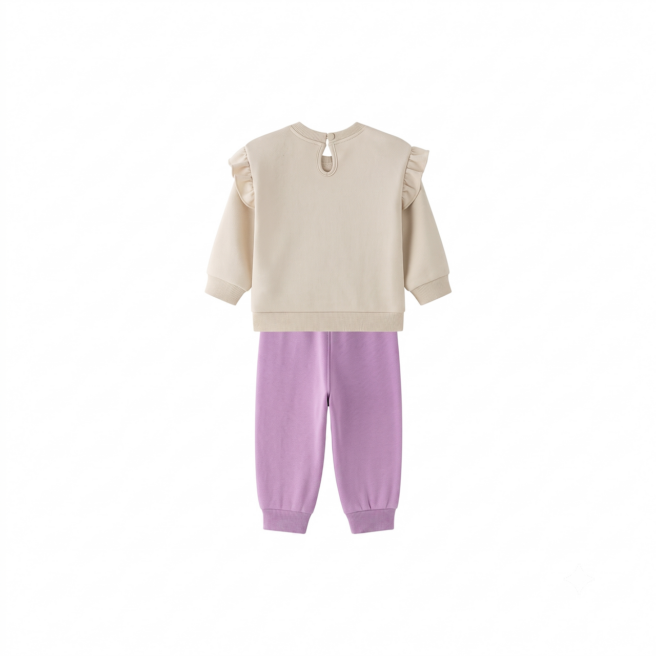 Conjunto Pantalón y Sudadera Con Volantes en Hombros