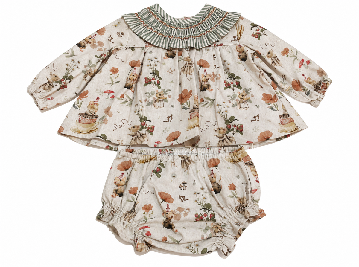 Conjunto Jesusin bebe manga larga niña