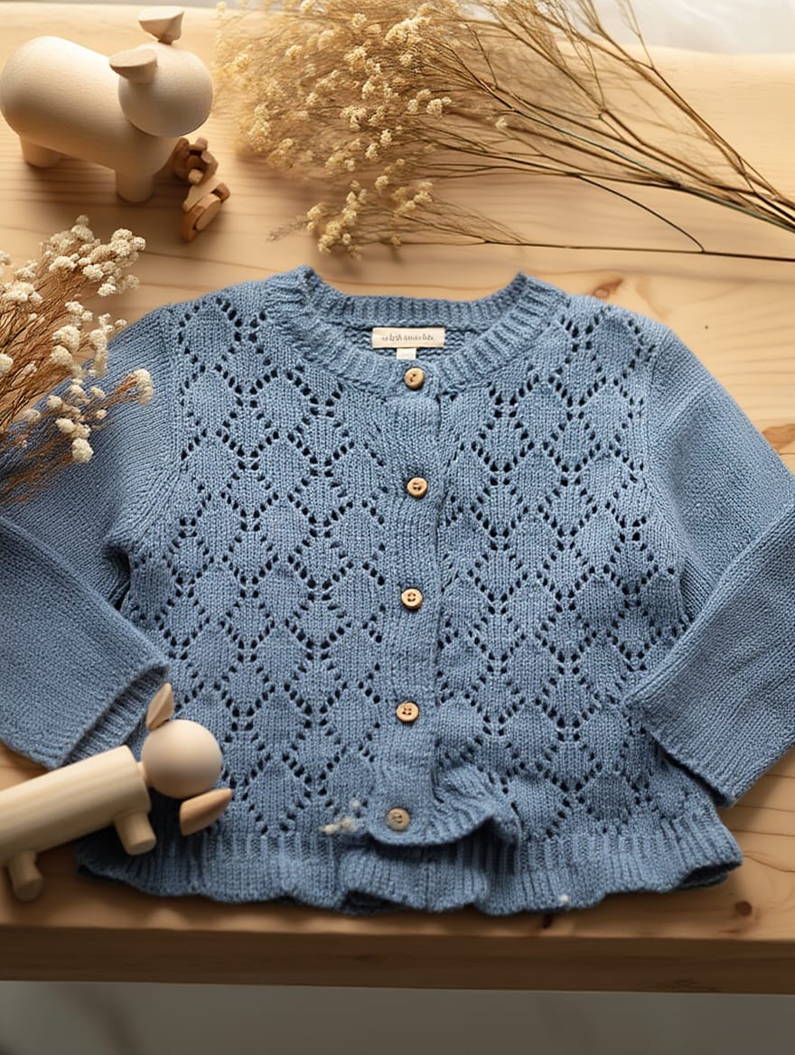 Chaqueta De Bebé Azul Calada