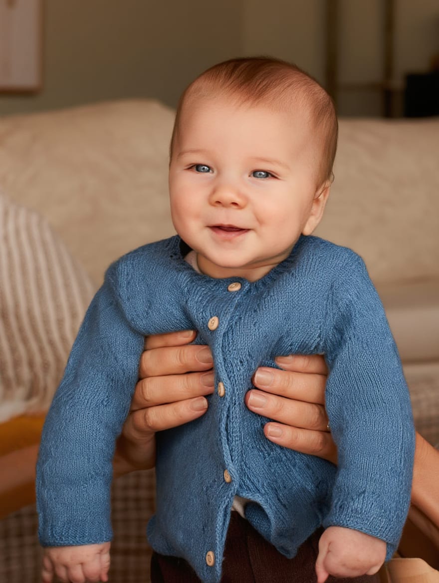Chaqueta De Bebé Azul Calada
