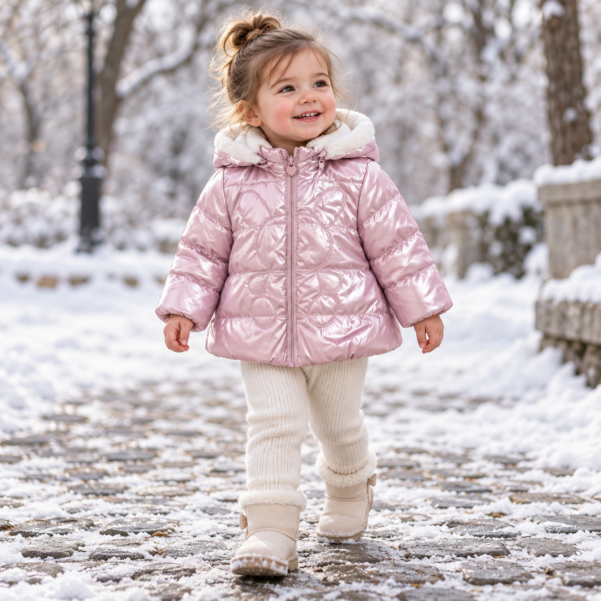 Chaqueton reversible bebé niña