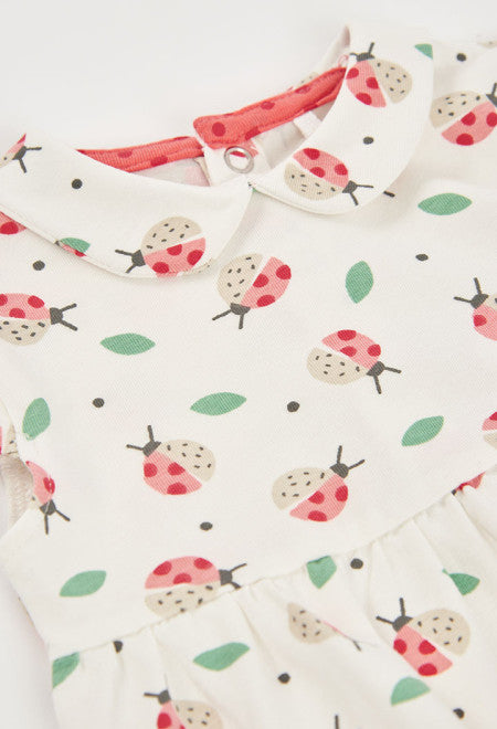 Vestido punto estampado de bebé con ranita