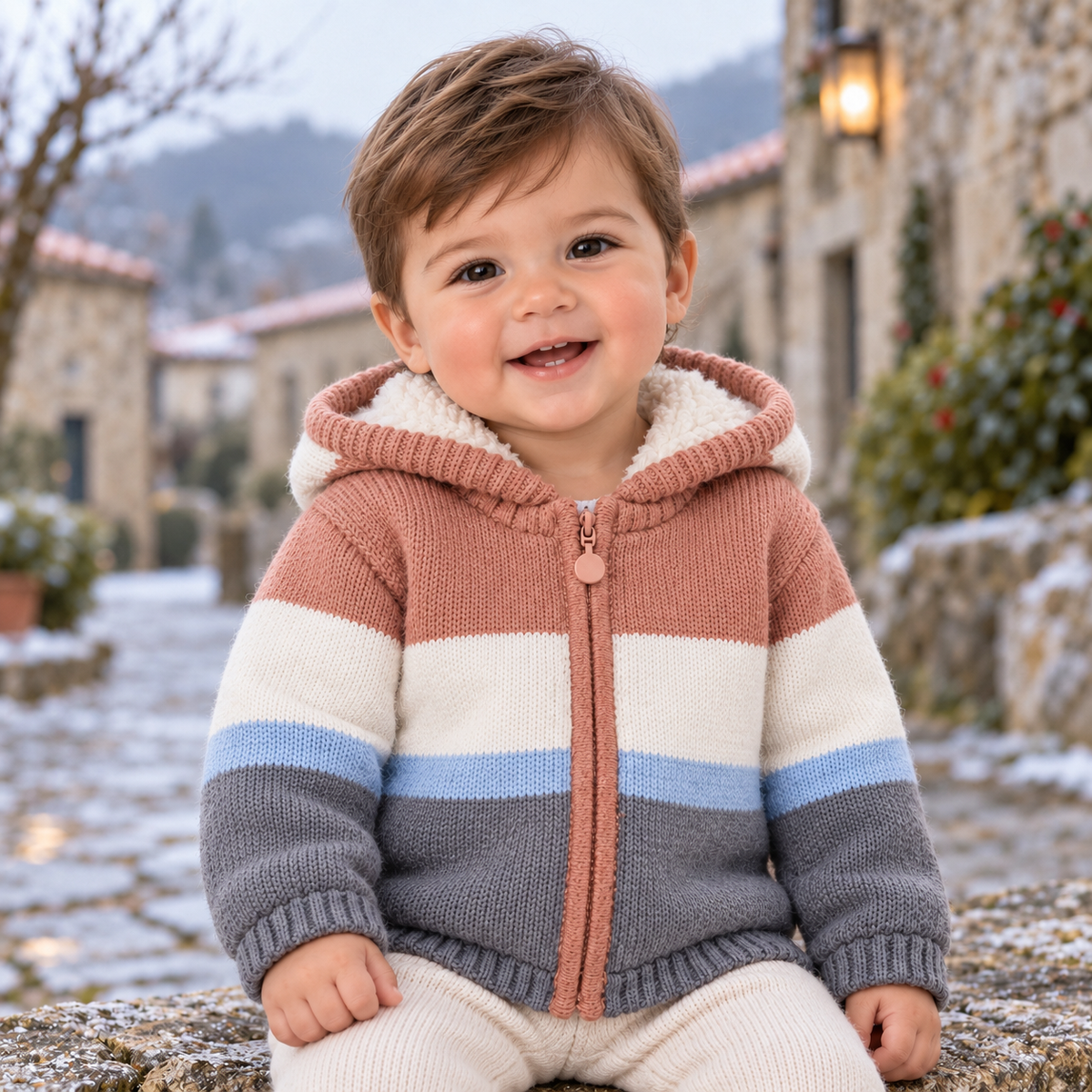 Chaqueta tricotosa de bebé niño