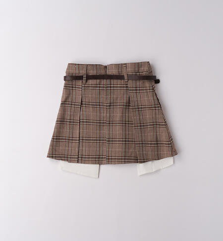 Falda Corta De Tablas Con Cinturón