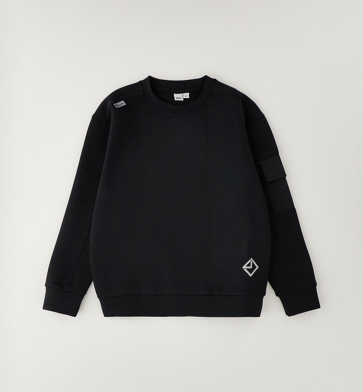 Sudadera sin capucha con bolsillos cargo