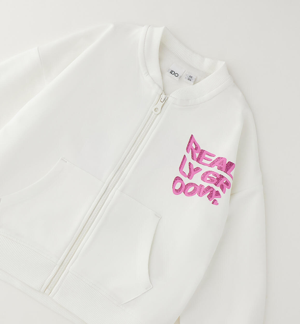 Sudadera abierta cremallera corte bomber