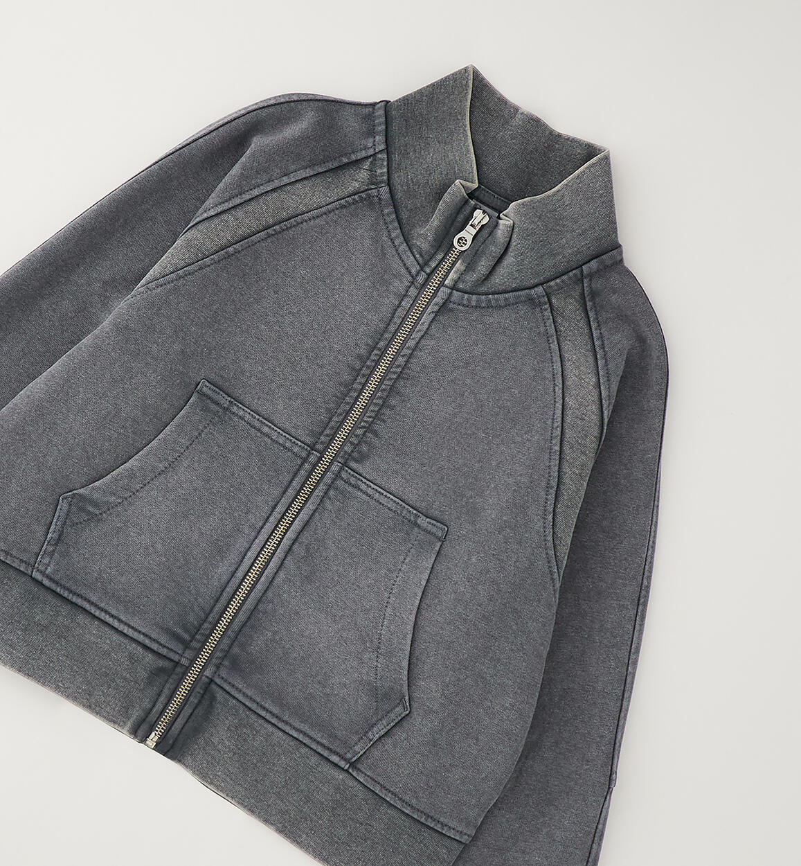 Sudadera cremallera sin capucha estilo bomber