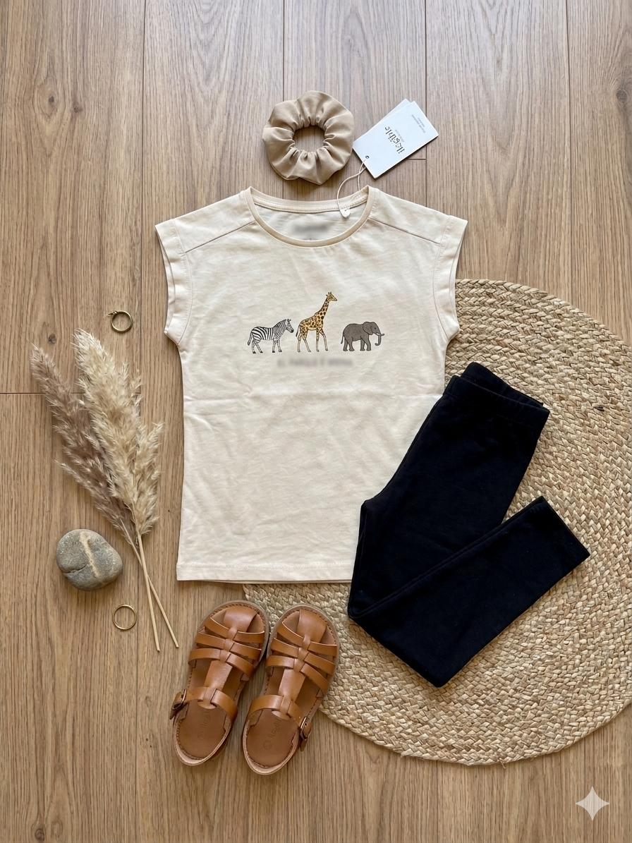 Conjunto camiseta, legging y coletero