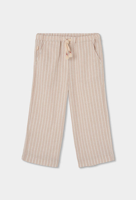 Pantalón  niña lino listado