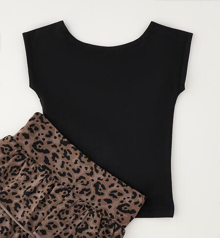 Conjunto top y falda animal print