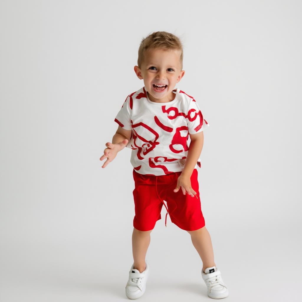 Conjunto Coches Pantalón Corto y Camiseta IDO