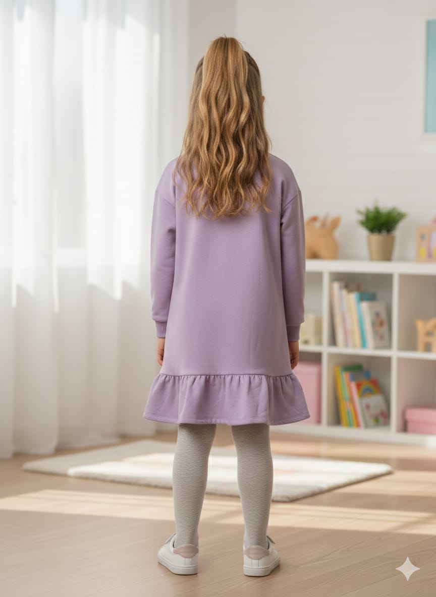 Sudadera/ vestido perchado Malva Unicornio