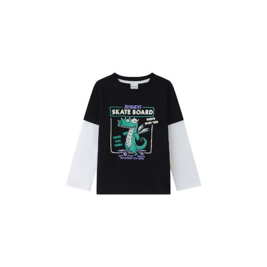 Camiseta Negra Doble Manga