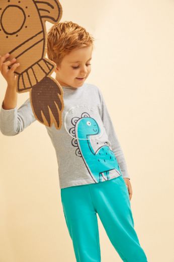 Camiseta Manga Larga Blanca Dinos