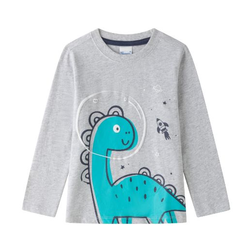 Camiseta Manga Larga Blanca Dinos