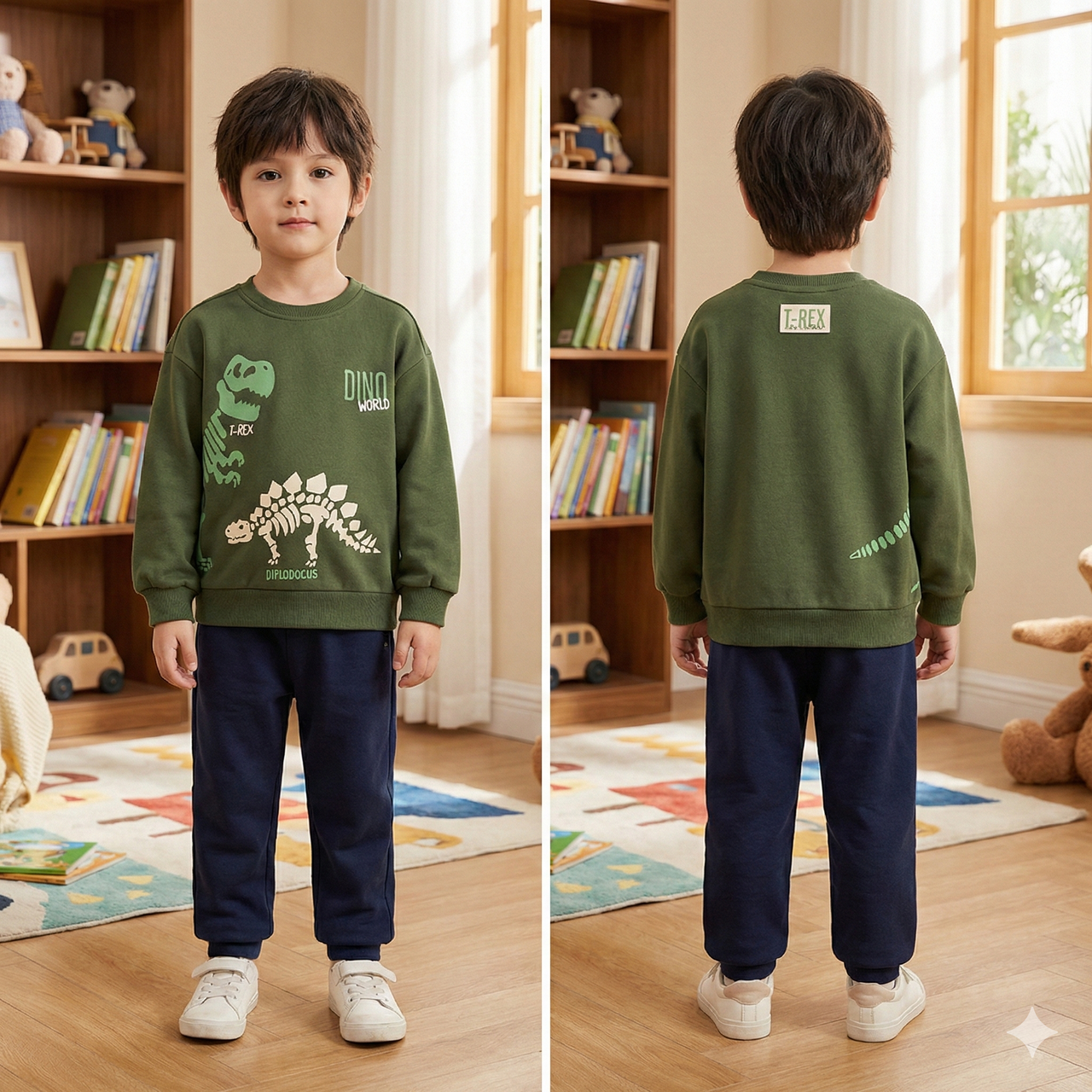Sudadera Dino Verde
